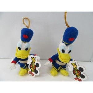Disney DONALD DUCK Mouseketoy Plush Ornament Lot Of 2 Vintage Nwt